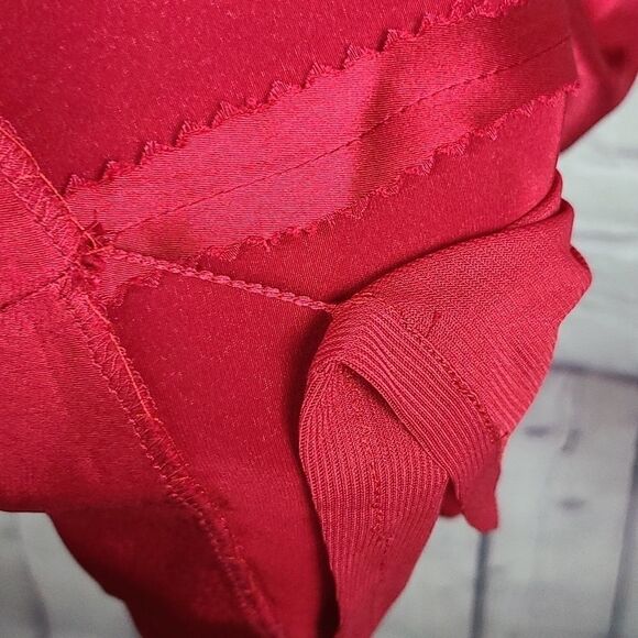 Antonio Melani Red One Shoulder Satin Dress Women's Bridesmaid Formal Party - Picture 9 of 10